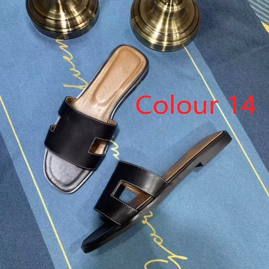 Summer Fashion Classical Simple Ladies Leather Slippers Beach Holiday Women Flip-Flops Slippers