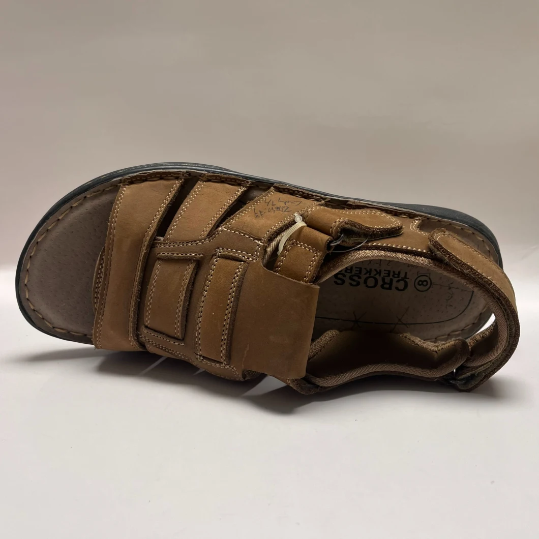 Factory Wholesale Comfortable Arabic Flat Wear-Resisting Outdoor Leather Sandals Mens