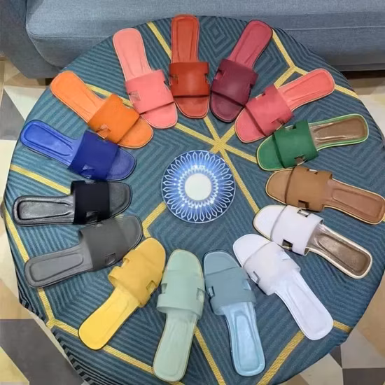 Summer Fashion Classical Simple Ladies Leather Slippers Beach Holiday Women Flip-Flops Slippers