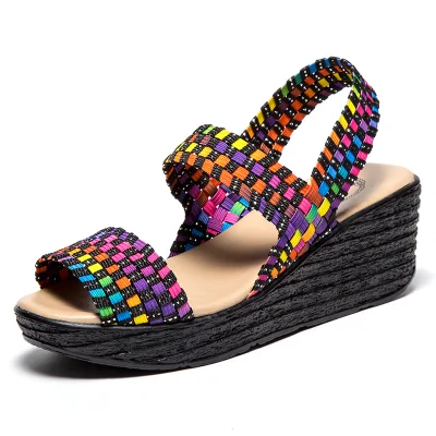 Frauen Flache Plattformen Slides Sandalen Damen Sommer Mode Solide Peep Toe Dicken Boden Hausschuhe Esg10589