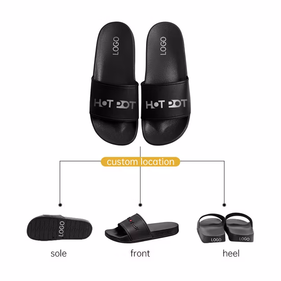 OEM Custom Black Slides Schuhe Sandale PVC-Hausschuhe